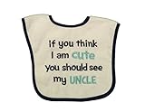 Koala Baby Boys' Cute Uncle Bib - Blue/white "If You Think I Am Cute You Should See My Uncle"