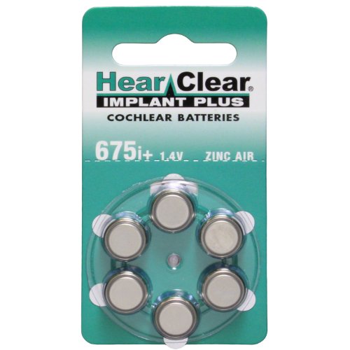 HearClear Cochlear Implant Batteries Size 675P , P675HP (60 Batteries