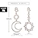 MINGHUA Women Fashion Boho Asymmetrical Hollow Star Sun Moon Drop Dangle Earring Jewelry