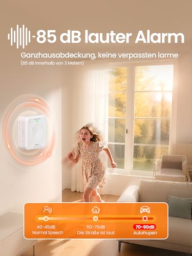 Heiman Smart Carbon Monoxide Detector Matter Over Thread (Hub Required) - CO Detector for SmartThings & Home Assistant, EN 50291, Interchangeable Battery, 10 Year Sensor, 85 dB, HS-725ES-M