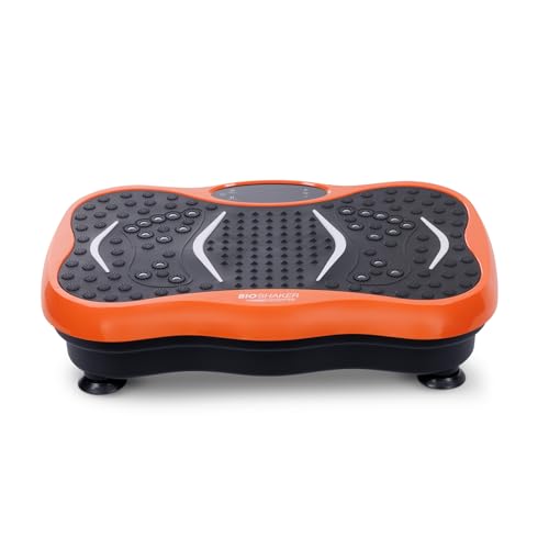 Bio Shaker Maquina de Ejercicio Power Therapy Plataforma Vibratoria con Control Remoto, Ligas de Resistencia, Capacidad 120 kg, Base Antideslizante, Entrenamiento en Casa, Color Negro