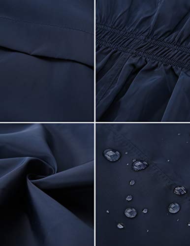 Women Waterproof Raincoat with Pockets Hoodie Rain Gear Lightweight 5 Color Pluse Size 2XL Navy Blue - Thumbnail 6