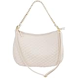 FASH Limited Vintage Quilted Handbag Faux Leather Handbag - White