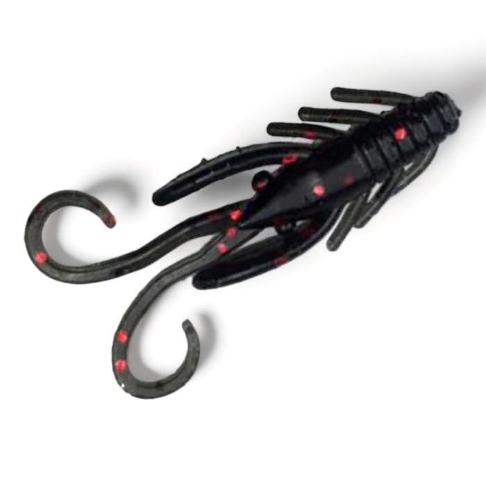 FISHIN ADDICT NANO-CRAY 40mm (1.5'') Crayfish Bug micro fishing lure soft plastic - 10 pack (BLACK SPARK)