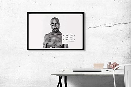 Custom Tupac Shakur 2 Pac Song Lyrics Poster Art, Real Eyes Realize Real Lies Digital Posters Prints 12x18 Living Room Bed Room Wall Art (FRAME NOT INCLUDED)