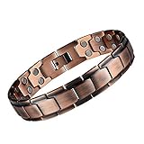 eDecor Pure Copper Bracelet for Men,Magnetic Therapy Bracelet for Arthritis Pain Relief Double Row Strong Magnets 3500 Guss with Link Removal Tools