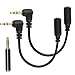 Riqiorod TRRS to TRS Adapter Cable, 2Packs 3.5mm Audio Microphone Cords + 1PC TRRS Female to TRS Male Audio Adapter, for DSLR Camera, PC, Laptop, and iPhone, Android, Windows Smartphone (RC3)