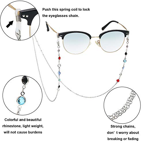 Frienda 6 Pieces Eyeglass Chains Elegant Eyewear Retainer Beaded