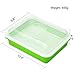 Seed Sprouter Wheatgrass Sprouting Tray BPA Free PP Sprouting Kit Big Capacity with Lid 13.4 x 9.84 x 4.2inch,Indoor Sprouter,Green