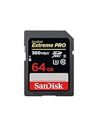 SanDisk SDSDXPK-064G-ANCIN Sandisk Extreme Pro - Tarjeta de memoria flash (64 GB, SDXC UHS-II), color negro, gris, rojo, blanco, amarillo