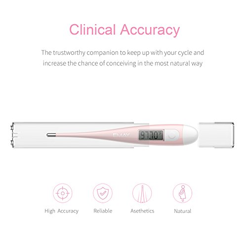 Basal Thermometer by Emay, Clinical BBT Accurate 1/100th Degree, Basal Body Temperature Thermometer For Natural Family Planning