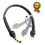 Foldable Bluetooth Headset, NEXGADGET Wireless Neckband Bluetooth Headphones (12 Hours Playtime,Bluetooth 4.1,Sweatproof) Stereo Noise Reduction Retractable Earbuds for iPhone and Android Cell Phones