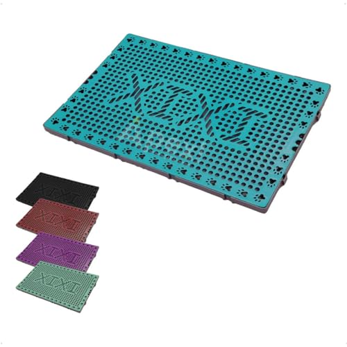 Sanitário Pet Modular Tapete Higiênico 55x37cm Xixi | TáNaTela | Banheiro Higiênico Para Cães Pequenos e Médios | Base Para Tapete Jornal Absorvente | Grade Elevada Antipatas Molhadas (Azul)