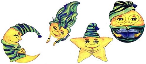 20 Wall/Tile/Furniture Stickers Cutouts - Cartoon/FairyTale Moon/Star Design, Baby Kids/Children Room ~3.5"