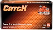 Adenna CAT459 Catch 9 mil Powder-Free Nitrile Gloves, Raised Grip, Orange, 2X-Large, Box of 100