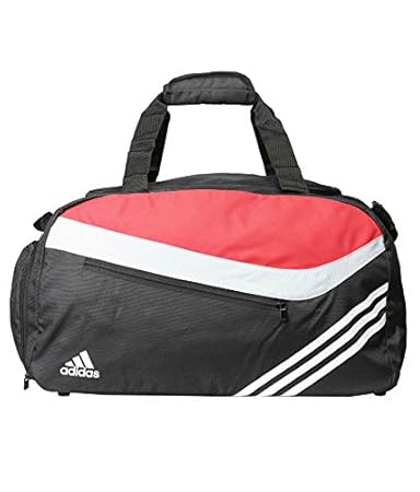 adidas black and red polyester duffle bag