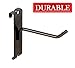 Econoco Gridwall Display Hooks, Wire Hooks for Grid Panels, Heavy Duty Metal, Pack of 96 (Black, 4
