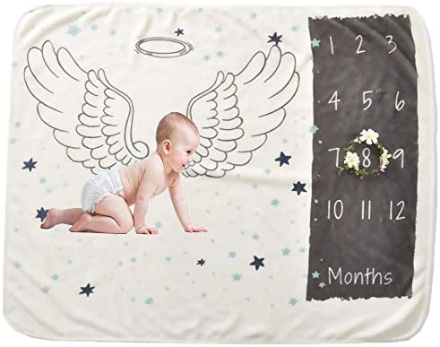 Njuze Baby Milestone Blanket Unisex Infant Monthly Age Blankets Fleece Baby Photography Props Blanket Size 30 X 40 Inch Angel Buy Online At Best Price In Uae Amazon Ae
