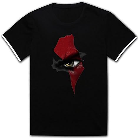 Cretive Men's GOD Of WAR Kratos Eye Mercerized Cotton T Shirt Tees Black L