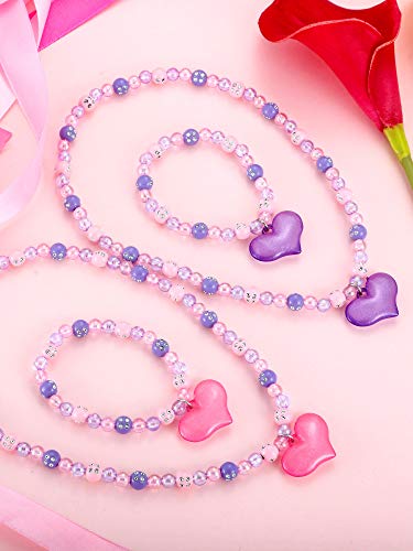 image for Zhanmai Kids Jewelry Set Lovely Princess Necklace Bracelet Set Girls H
