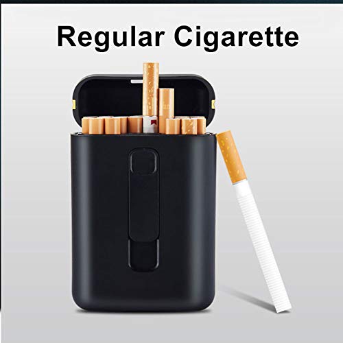 Cigarette Case with Lighter Cigarettes Box King Size Portable Full Pack 20pcs Regular Size Cigarettes USB Lighters 2 in 1 Rechargeable Flameless Windproof Electric Lighter(Red)