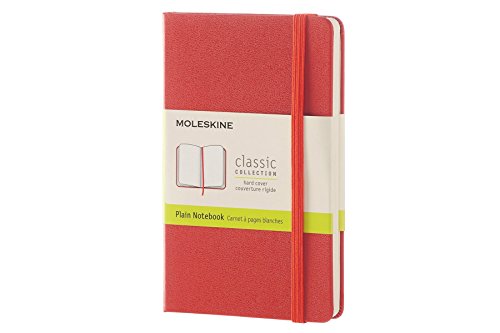 Moleskine classic notebook, pocket, plain, coral orange…