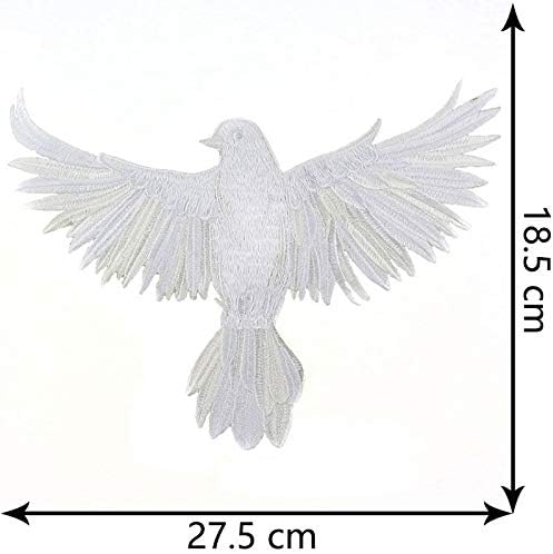 Sewing Machine Accessories 2pcs Eagle Embroidery Animal Stickers Bird Applique Sew On Coat Diy Craft Lron On Transfers For Clothing Repair Patches Garment Cloth (Color : White)