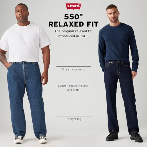 LEVI’S MEN’S 550 RELAXED FIT JEANS (ALSO AVAILABLE IN BIG & TALL), DARK STONEWASH, 29W X 34L