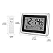 Glisteny Digital Atomic Wall Clock, Indoor Outdoor Thermometer with Wireless Sensor Temperature Monitor for 300foot/100meter Range, Large LCD Display, Calendar, Table Standing, Snooze (Clock)