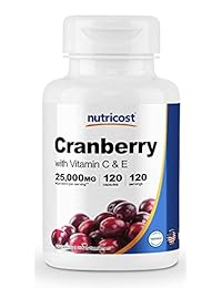 Extracto de arándano Nutricost (25.000 mg) (120 cápsulas) con vitamina C y vitamina E, 1
