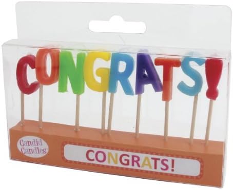 Party Partners Design Candid Candles: Congrats, Multicolored by Party Partners Design