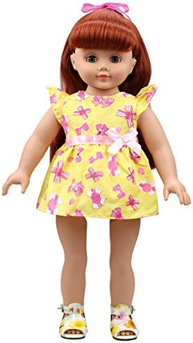 Banne Park Rids 18 Inches Simulatio Floral Sleeveless Dress New Bitty Princess Baby Doll's Clothes