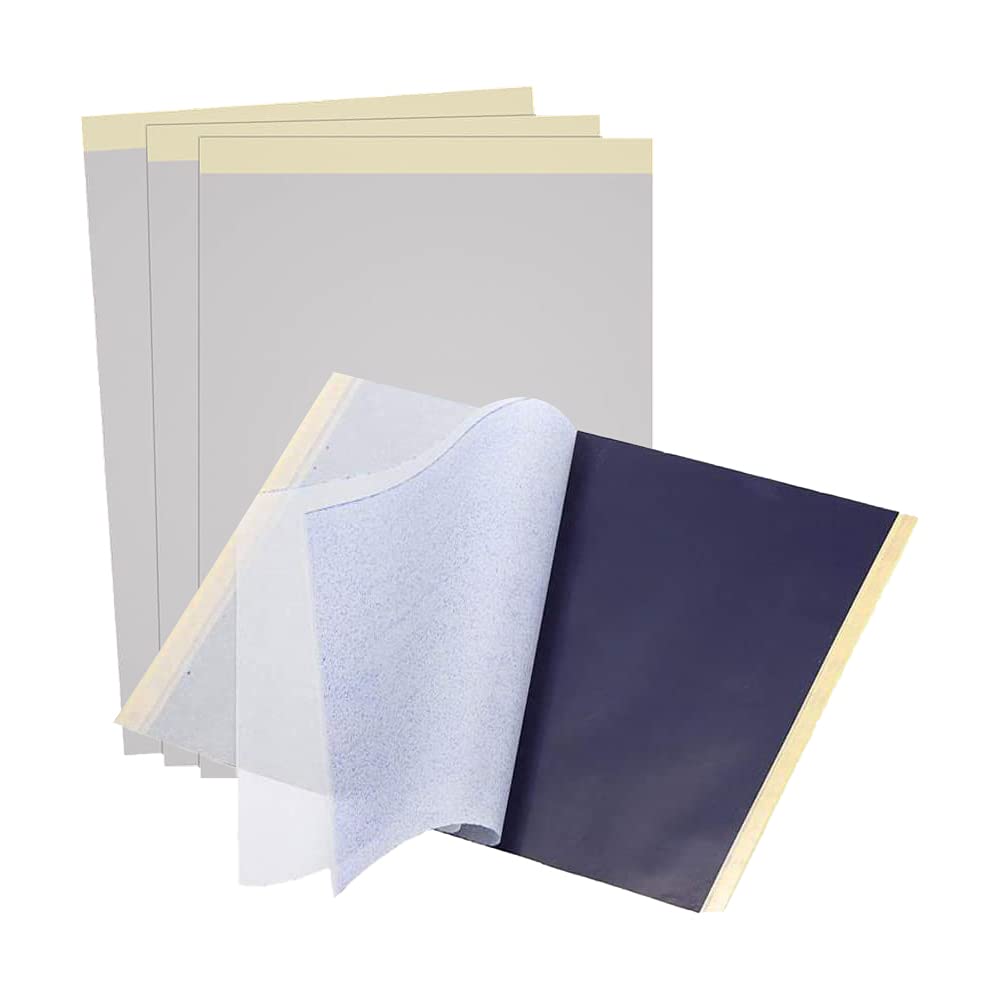 CJBIN Tattoo Paper, 100 Sheets A4 Tattoo Transfer Paper, Tattoo Paper Transfer Paper, Tattoo Stencils Tracing Paper A4 Carbon Paper, DIY Tattoo Matrix Paper, Carbon Paper for Tattoo Art