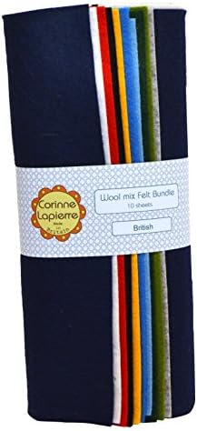 Corinne Lapierre Wool Mix Felt 9 Inch Squares x 10 - British