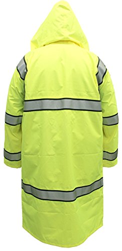 Long Lime Green High-Visibility Raincoat, No ID-5XL