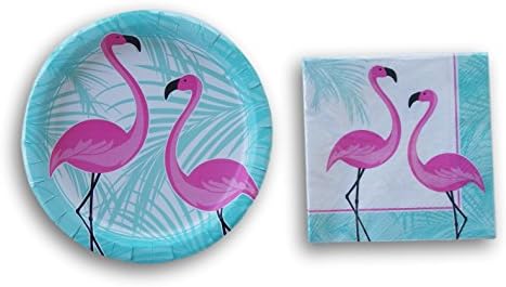 Tropical Flamingo Birthday Party Supply Kit - Plates and Napkins
