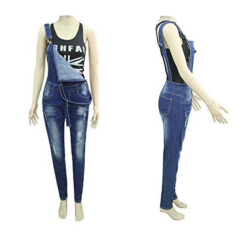 Women Shirts Clearance! WEUIE Women Jeans Strap Hole Plus Trousers Pants Jumpsuit Rompers (S,Blue ) - Thumbnail 3