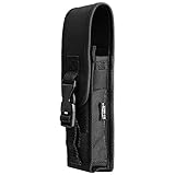 Flashlight Holster Nylon Pouch, MOLLE Belt Carry Case Holder for UltraFire WF501B/502B/T6/7W/501D/700L/600L, SureFire G2Z/6PX/18650, TrustFire TR-3T6/18650/14500/TRD017/T1/TR500 and More (Black)