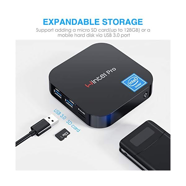 ACEPC Mini-PC, 2GB DDR3L/ 32GB eMMC,Windows 10 (64-Bit) Intel x5-Z8350 HD Graphics Fanless Mini computer, 4K / 2,4 G / 5…