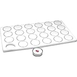 FindingKing 24 Gem Jars Gemstone Tray White Showcase Travel Display