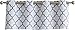 HLC.ME Lattice Print Thermal Insulated Room Darkening Blackout Grommet Tier Valance for Kitchen, Bedroom, Living Room & Small Windows - Platinum White/Grey - 52