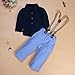 FEITONG 1Set Kids Baby Boys Long Sleeve T-Shirt Tops+Braces+ Long Pants (6T / 6Years)