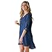 ITFabs Stylish Long Sleeve Asymmetrical Solid Denim Style Tunic Dress