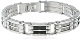 Men's Stainless Steel Two-Tone Cable Inlay Link Bracelet