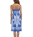 Sun Dresses Women Summer Casual Beach Dress Boho Strapless Dress Cover up Blue