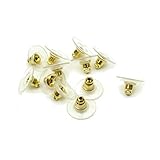 10 Pair Set of Golden Plastic Earring Backs to protect your Earrings for Great Price