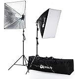 Proxelle 700W Photography Softbox Studio Lighting Kit 24"X24" Professional Photography Soft Box Light Set Photo Shoot Standing Lights Equipment for Photographers