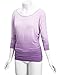 WT989 Womens 3/4 Sleeve Ombre Dolman Top XXL Lilac