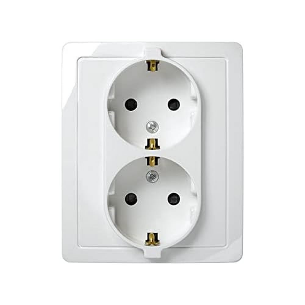 Simon F1591459030 Double Base Plug White