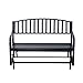 Outsunny Outdoor Glider Bench, Glider Bench for Outside Patio with Armrests, Slatted Seat & Backrest, Loveseat with Power Coated Steel Frame, Black